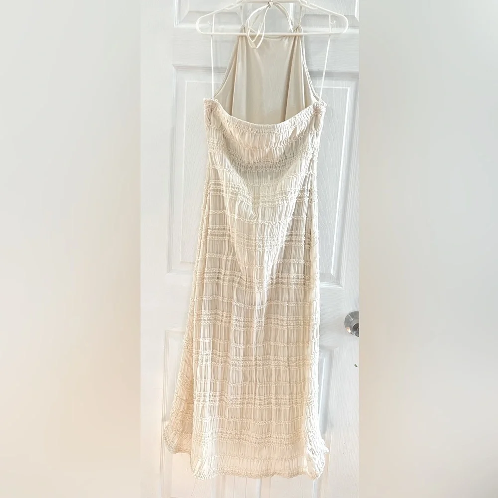 Abercrombie Fitch Beige Halter Maxi Dress Large NWT